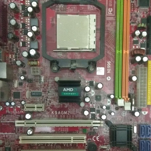 MSI K9AGM motherboard used, Socket AM2 PGA-940