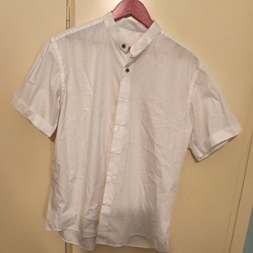 Cotton short-sleeve shirt white size XL new