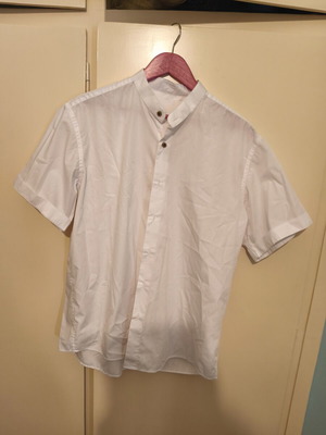 Cotton short-sleeve shirt white size XL new