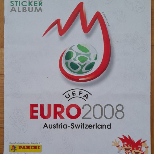 Euro Austria-Switzerland 2008 sticker album used with 532 of 535 stickers