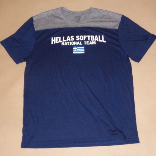 Hellas Softball National Team Training T-Shirt XL like new, blue and gray