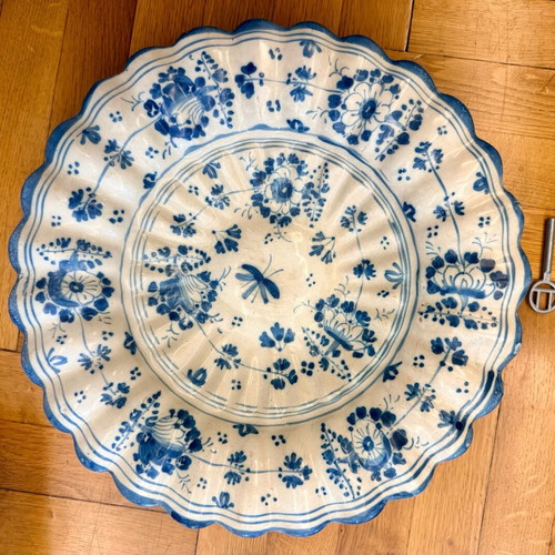 Antique Faience Platter used 18th century with handwritten seal