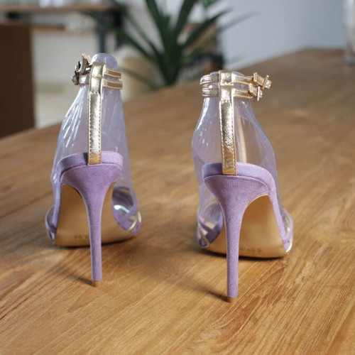 Primadonna Collection lilac and gold pumps new