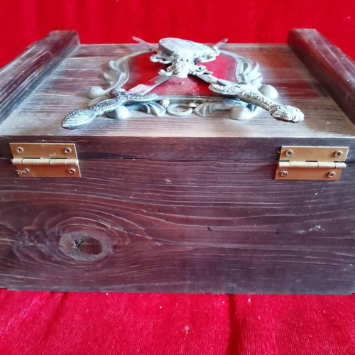 Collectible wooden Chivas Recal 12 whisky box used 1970-1980