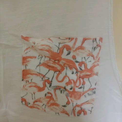 Bershka sleeveless summer shirt like new, white with orange