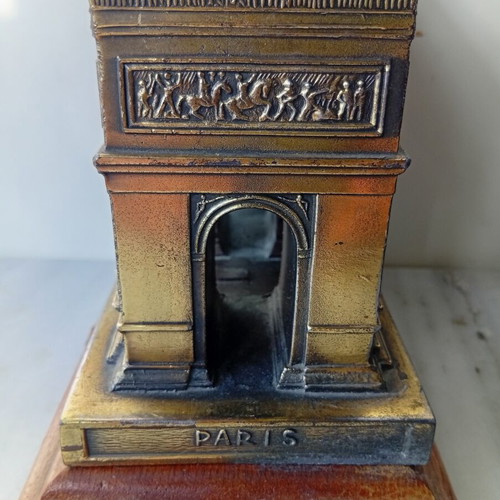 Music box jewelry holder Arc de Triomphe Paris used, bronze