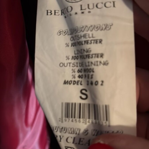 Bertolucci men's coat like new, black with inner lining