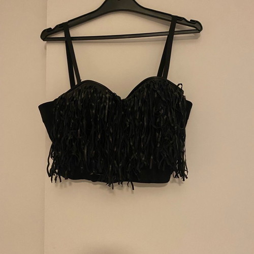 Leather top unused, size S-M, black