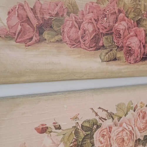 Wooden wall decor with decoupage, like new, 70x23 cm