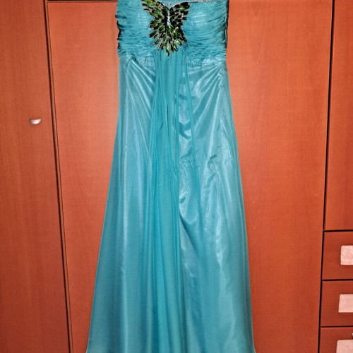 Dress organza, size S, turquoise