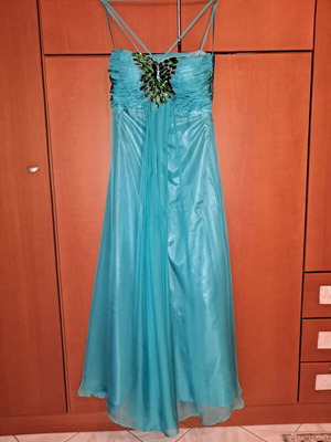 Dress organza, size S, turquoise