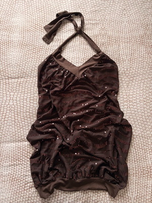 Short dress with brown strass like new