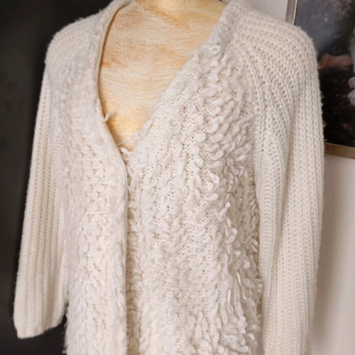 TU women's cardigan used, white, size L