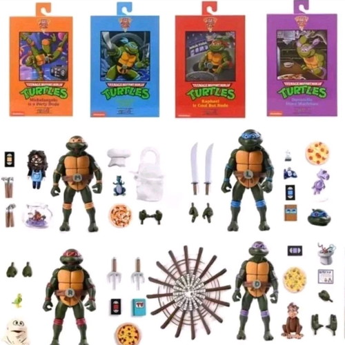 NECA Ultimates TMNT VHS Set Leonardo Raphael Michaelangelo Donatello New