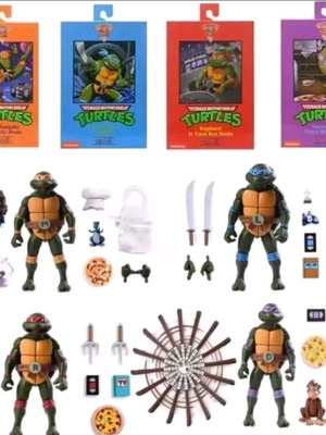 NECA Ultimates TMNT VHS Set Leonardo Raphael Michaelangelo Donatello New