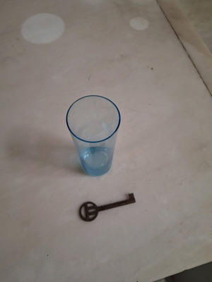 Ouzo glasses like new, set of 6 with blue base