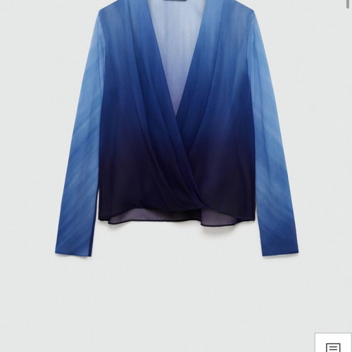 Mango blouse new, size XS, semi-transparent blue-turquoise