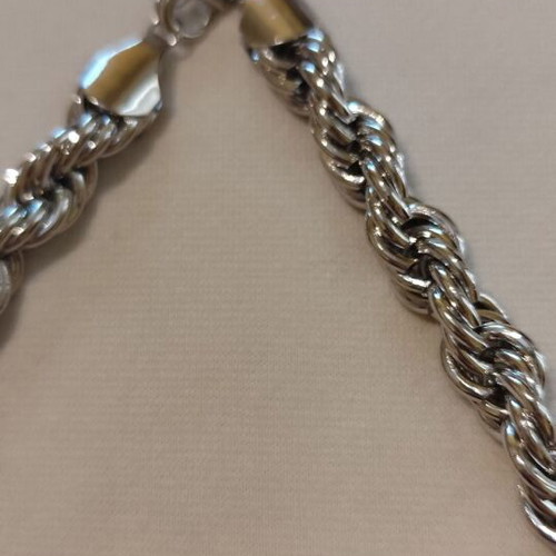 Thick twisted necklace chain new, silver color, length 40+5 cm
