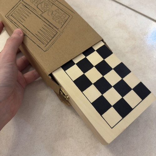 Wooden 3-in-1 Game Set new, chess backgammon checkers