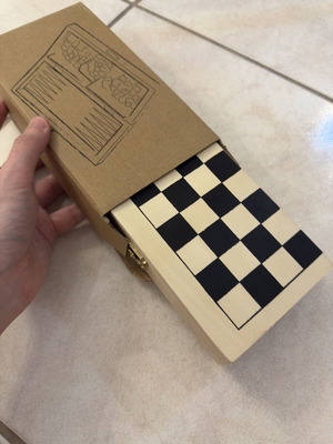 Wooden 3-in-1 Game Set new, chess backgammon checkers