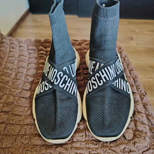 Moschino Love women's sneakers like new, black and white, size 39