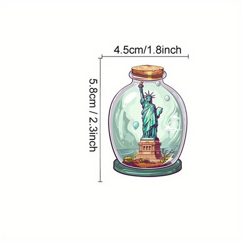 Stickers with world landmarks, set of 50, PVC