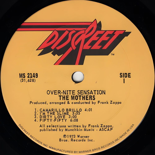 Frank Zappa & Mothers Over Nite Sensation 1973 US LP like new, rock