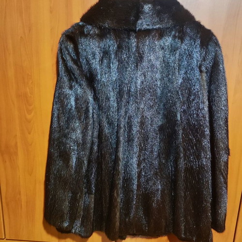 Brown mink fur coat used, size Large-XLarge
