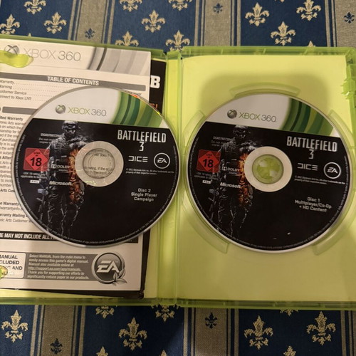 Battlefield 3 Xbox 360 game used, functional but poor condition