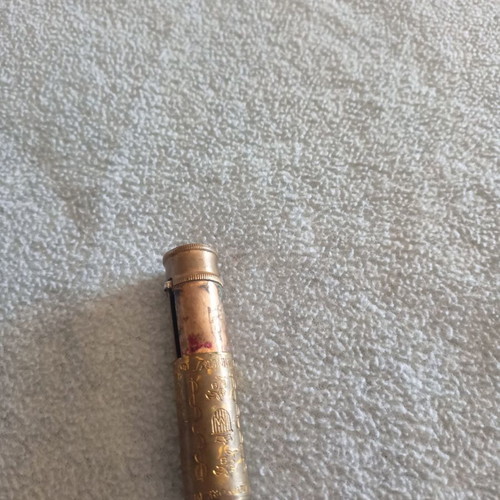 Postwar lipstick case used with New York Miner stamp