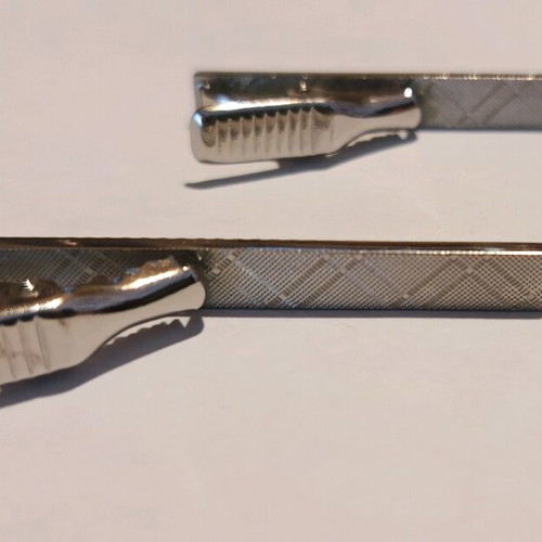 Metallic silver tie clips new