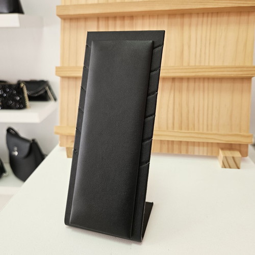 Leather jewelry display stands set, black