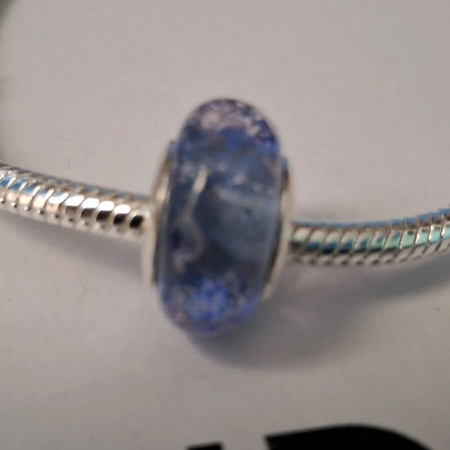 Murano charm for Pandora bracelet, new, soft purple silver 925