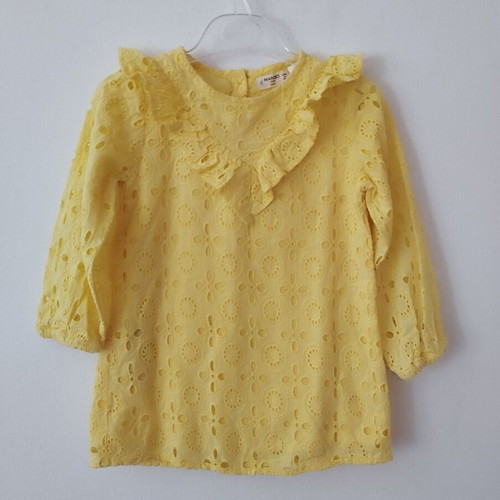 Mango yellow dress like new for toddlers 2-3 years, size 98 cm