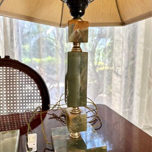 Office set with lampshade lamp, letter holder base and vintage ashtray like new
