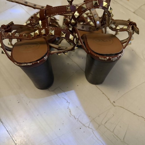 Exe brown sandals with gold studs, used, size 38