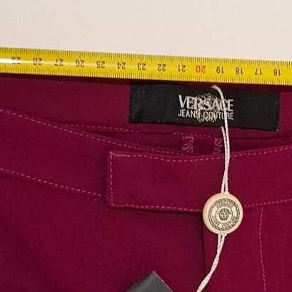 Y2K Versace Stretch Pants Straight Leg Dark Fuchia Size 32/46 New