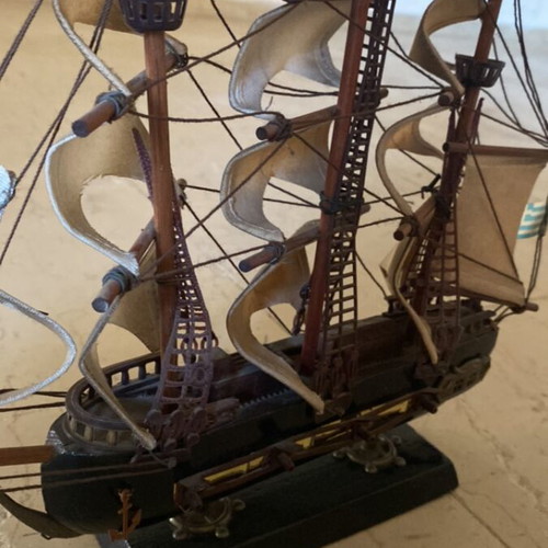 Decorative Spanish Fregata Española ship used, year 1978
