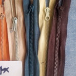 Set of 12 metal zippers, 10 cm, assorted colors