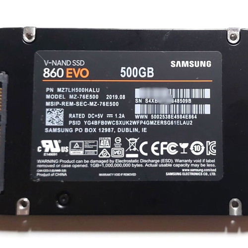 Samsung 860 SSD EVO 500GB 2.5-inch internal drive like new