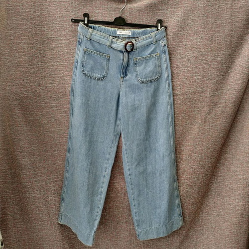 Zara blue denim culottes used, size S