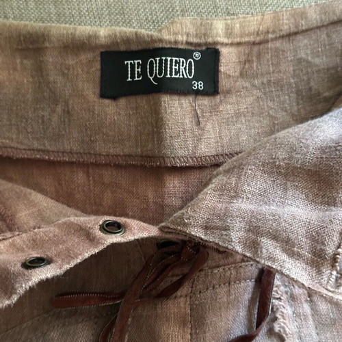 Linen long skirt brown like new, size M 38 10