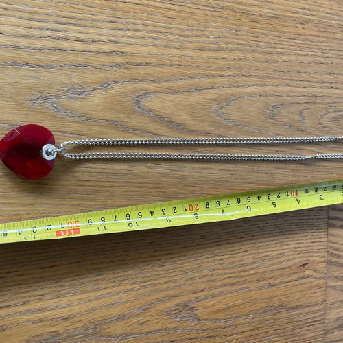 Folli Follie necklace red heart like new with long chain