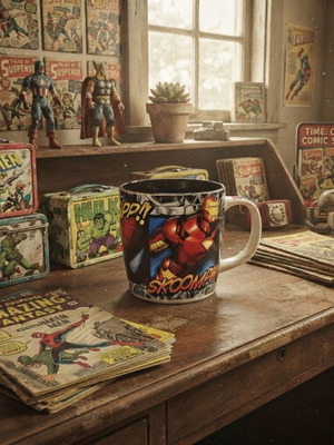 Κεραμική κούπα Marvel 380ml με Spiderman, Ironman και Wolverine