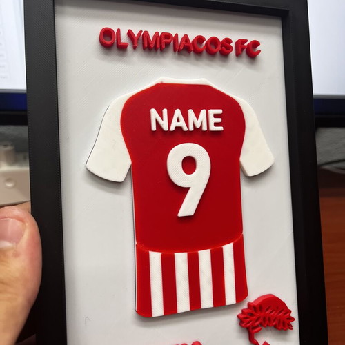 Personalized 3D Olympiacos Jersey Frame new