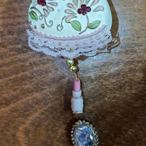 Vintage Shine Christmas ornaments new, set of 3 porcelain