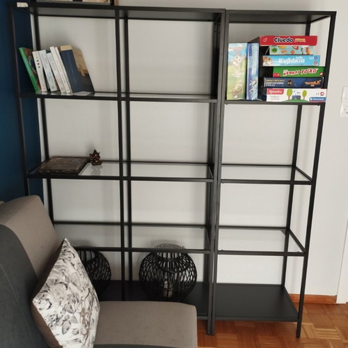 Sofa bed with storage and bookshelf like new