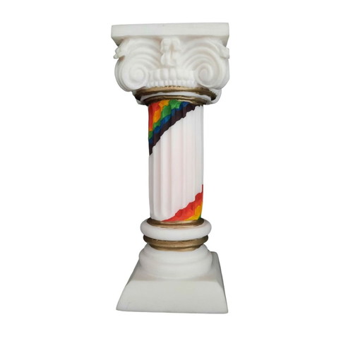 Corinthian style column alabaster white – rainbow 16.5cm new