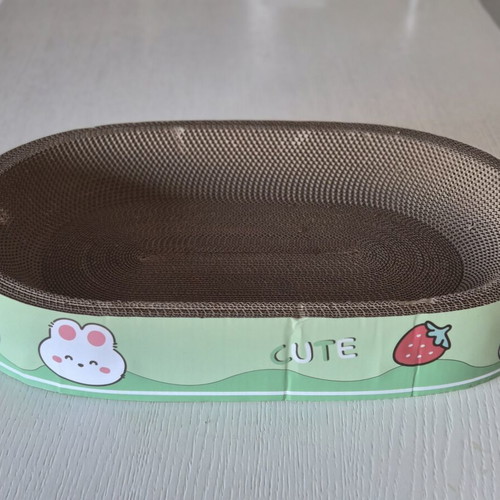 Large cardboard cat scratcher bed new 40x60x9 cm green design