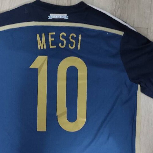 Argentina National Team 2014 World Cup Away Jersey Messi 10